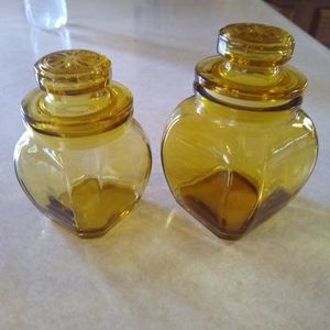 Vintage Gold Glass Apothecary Jars